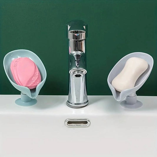 Elegant Leaf Shaped Soap Holder with Drainage