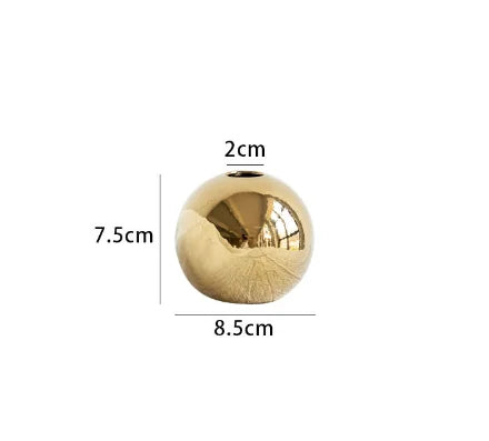 Luxury Gold Ball-Shaped Flower Vases for Home decor (set of 3)