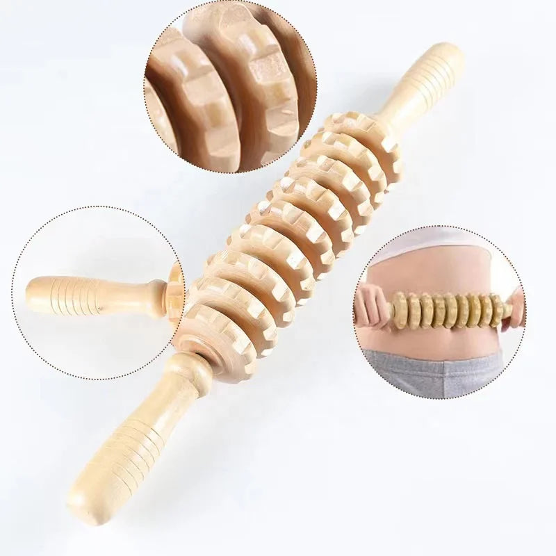 Natural Wooden Massage Roller – Body Shaping Tool