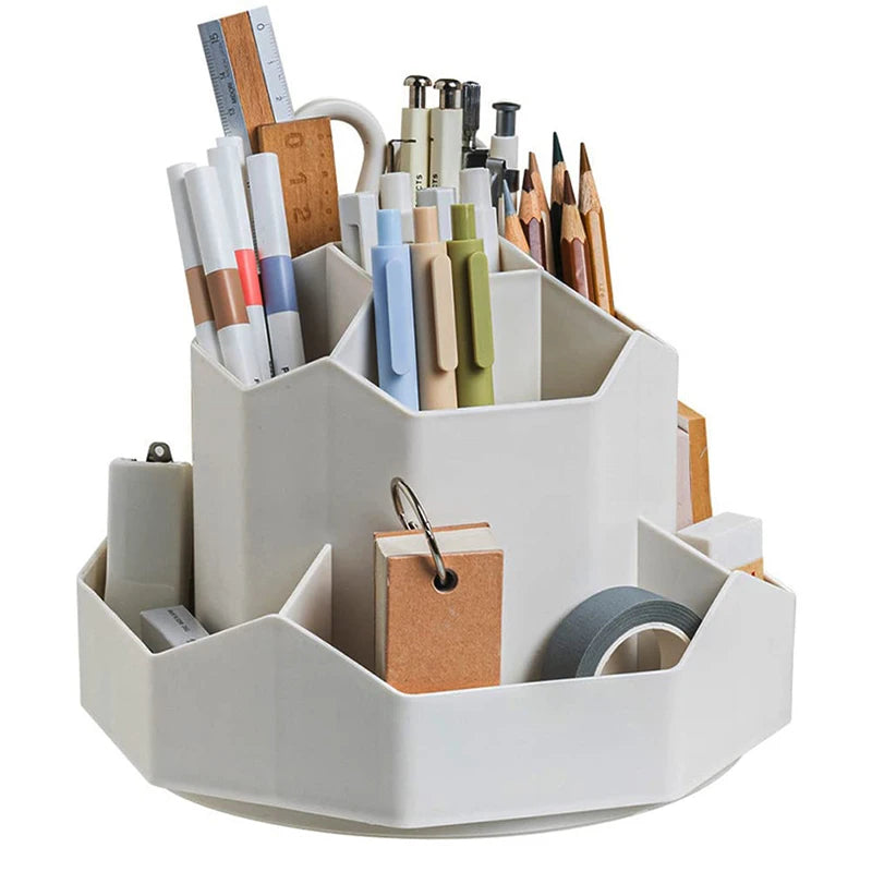 360° Rotating Desk Organizer with 9 Smart Slots