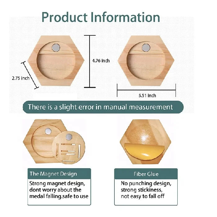 Handcrafted and Decorative Wooden Medal Hanger (Pack of 7)