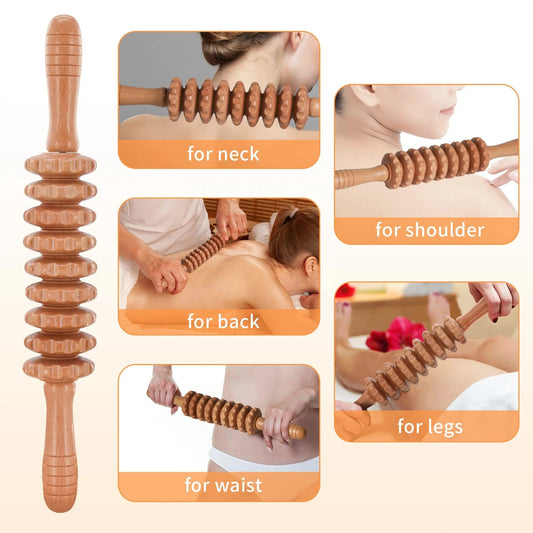 Natural Wooden Massage Roller – Body Shaping Tool