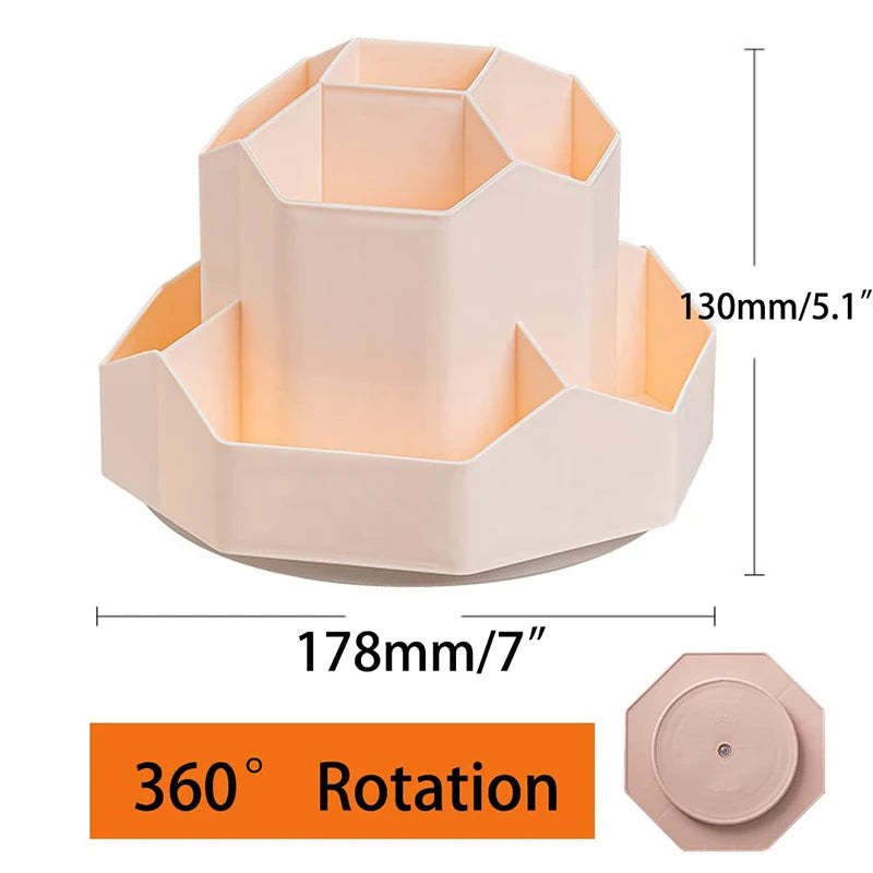 360° Rotating Desk Organizer with 9 Smart Slots