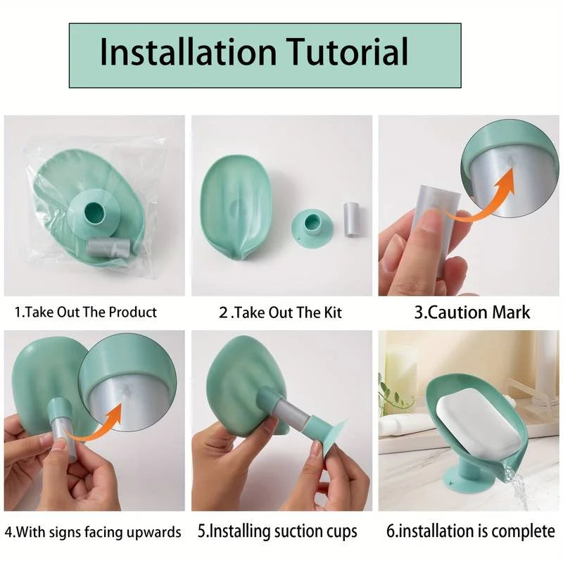 Elegant Leaf Shaped Soap Holder with Drainage